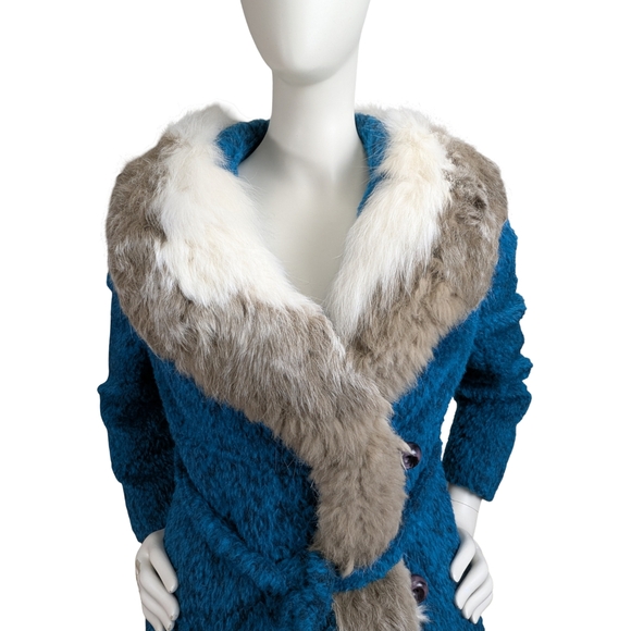 Vintage 1960s Mohair Coat with Real Fur Collar, Union Made, William Frohman - Picture 3 of 16